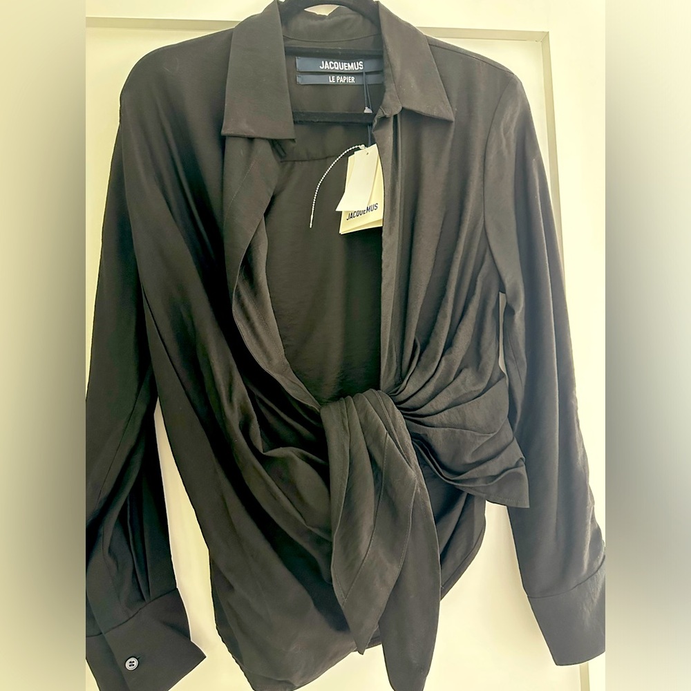 Jacquemus Black Knotted Blouse
